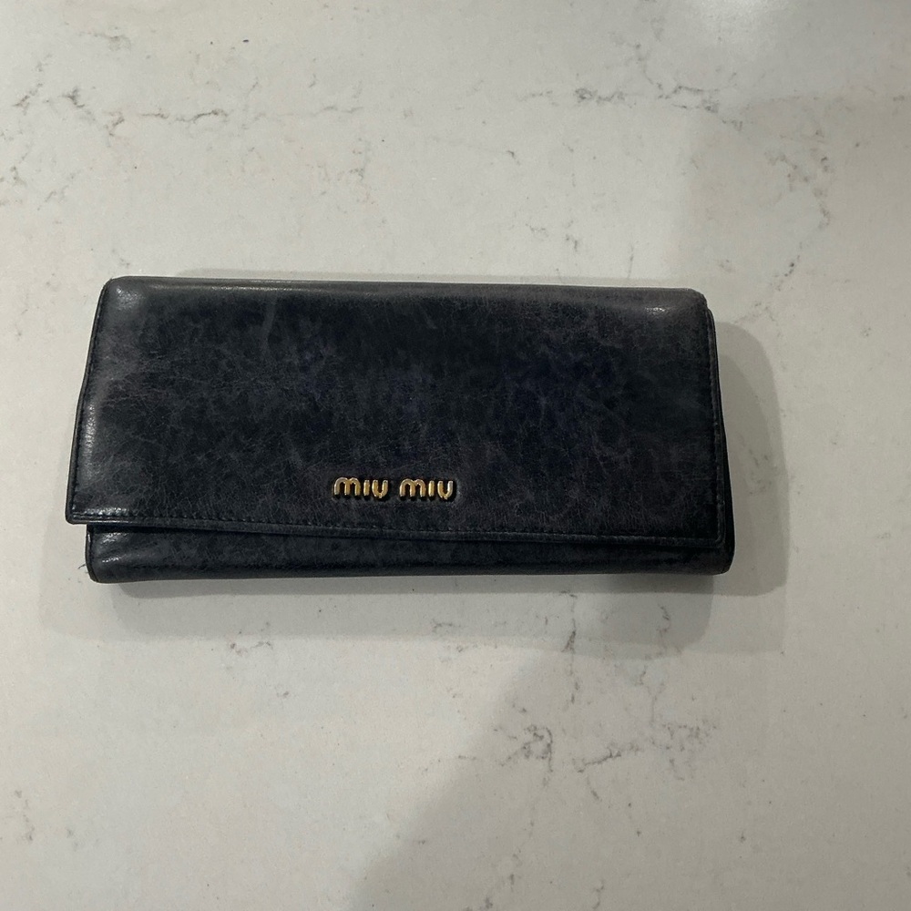 Miu Miu Black Leather Wallet